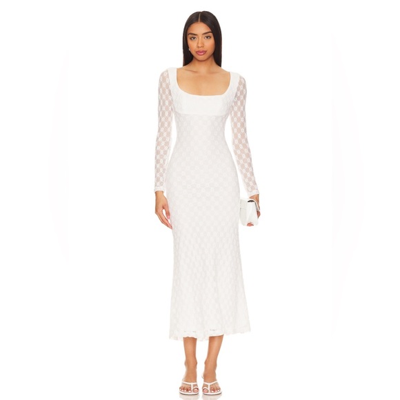 REVOLVE BARDOT Adoni Midi Dress in White - Picture 4 of 16